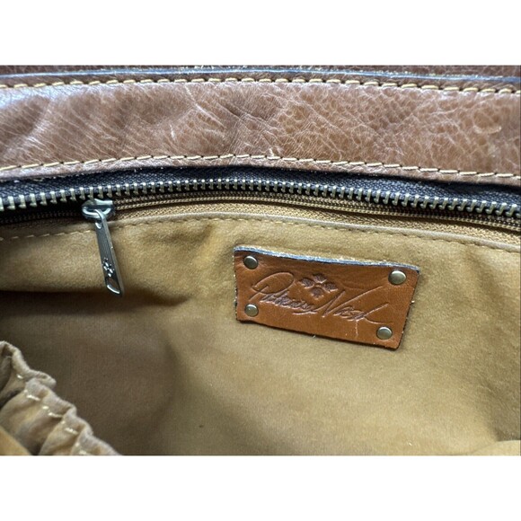 Patricia Nash Leather Rienzo Wildflower Satchel Handbag 2 Long Tassels Blue Yell - Picture 11 of 14